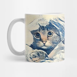 Great Wave cat Mug